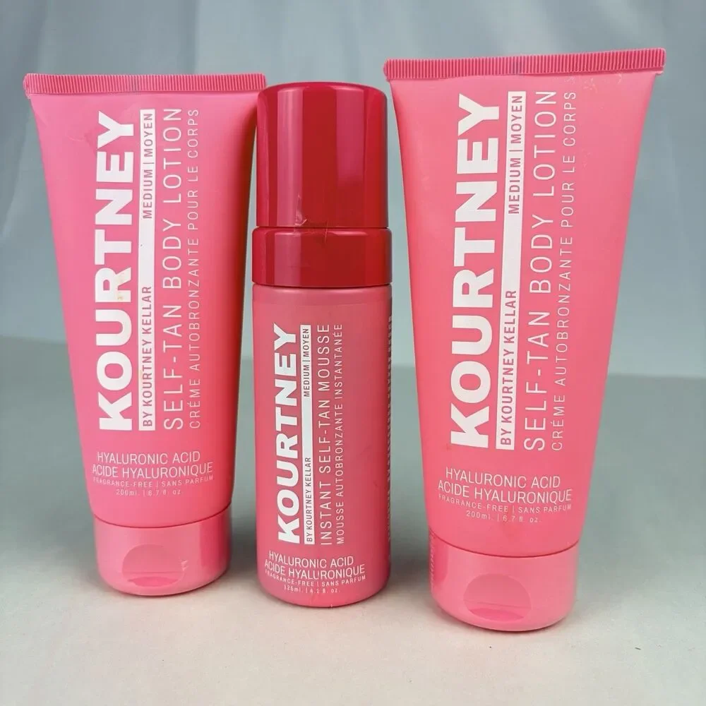 Kourtney Self Tan Medium Bundle Set of 3 Instant Mousse & 2 Body Lotion Sealed